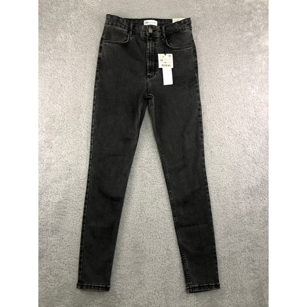 Zara Jeans Women 6 (26x28) Black NWT Super Elastic Hi-Rise Shaper Ankle Length